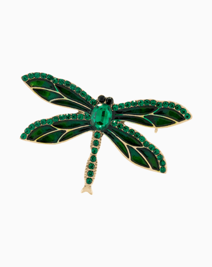 `Shooka Emerald Green Dragonfly Brooch