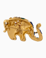`Shooka Blue & Green Enamel Elephant Brooch