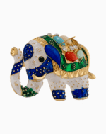 `Shooka Blue & Green Enamel Elephant Brooch