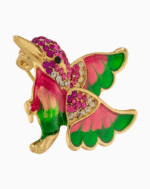 `Shooka Pink & Green Bird Brooch Pendant