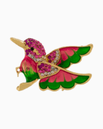 `Shooka Pink & Green Bird Brooch Pendant