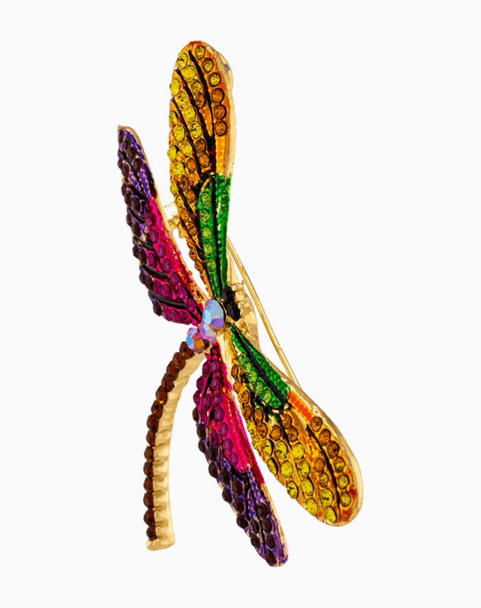`Shooka Colorful Crystal Dragonfly Brooch