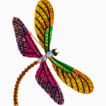 `Shooka Colorful Crystal Dragonfly Brooch