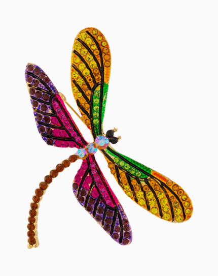 `Shooka Colorful Crystal Dragonfly Brooch
