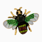 `Shooka Artistic Green Enamel Bee Brooch