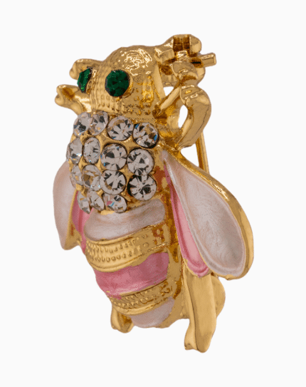 `Shooka Pink Enamel Bee Brooch