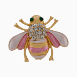 `Shooka Pink Enamel Bee Brooch