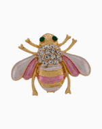 `Shooka Pink Enamel Bee Brooch