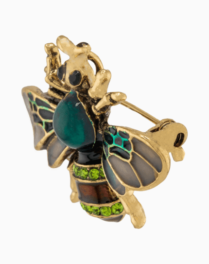 `Shooka Chic Bee Brooch with Emerald Green Crystal