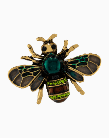 `Shooka Chic Bee Brooch with Emerald Green Crystal