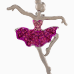 `Shooka Pink Crystal Ballerina Brooch