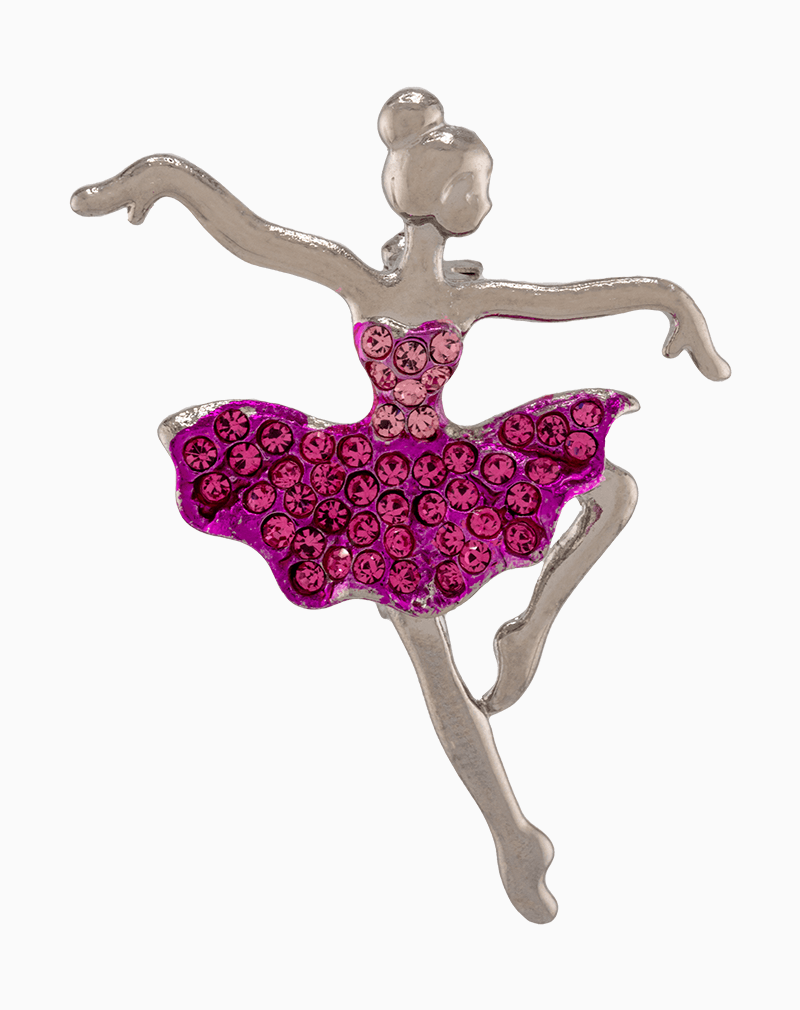 BHWSVCXX01000007 `Shooka Pink Crystal Ballerina Brooch
