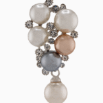 `Shooka Multi-Color Pearl Cluster Dangle Brooch