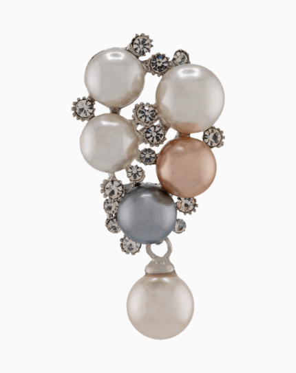 `Shooka Multi-Color Pearl Cluster Dangle Brooch