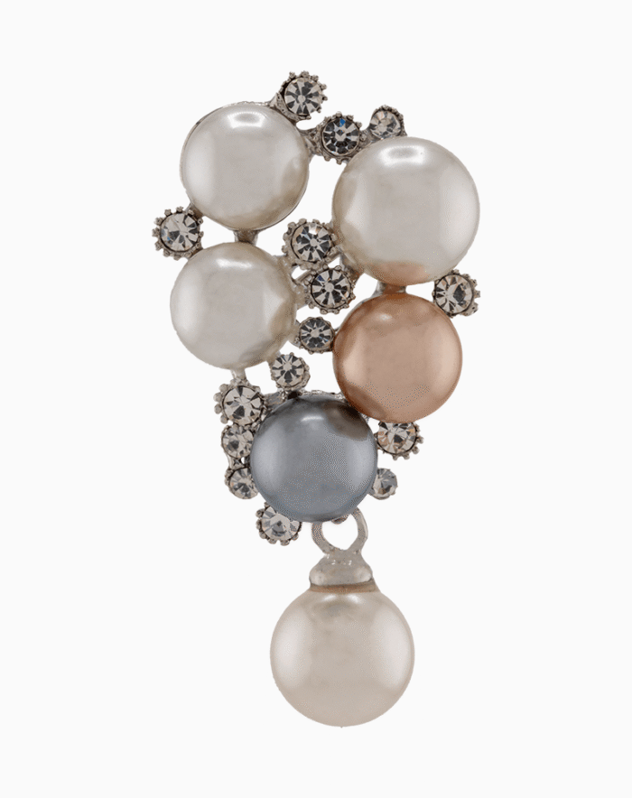`Shooka Multi-Color Pearl Cluster Dangle Brooch