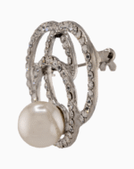 `Shooka Modern Crystal Knot Pearl Brooch