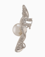 `Shooka Artistic Wavy Flower Pearl & Crystal Brooch