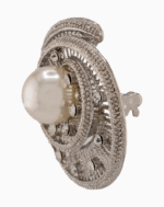 `Shooka Nautilus Shell Inspired Pearl & Crystal Brooch