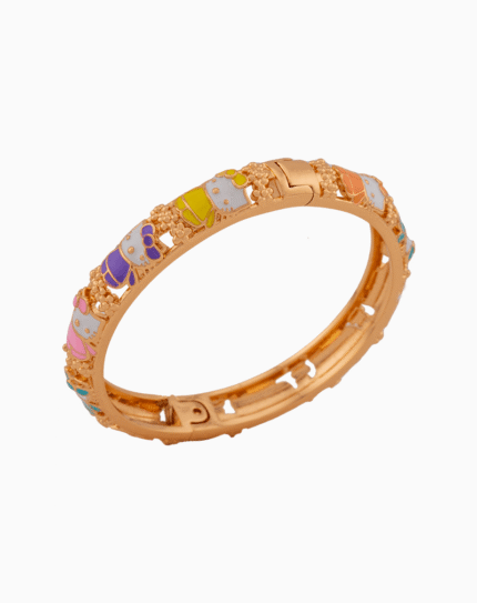 Shoucka Kids' Hello Kitty Palette Enamel Bangle | Gold Plated