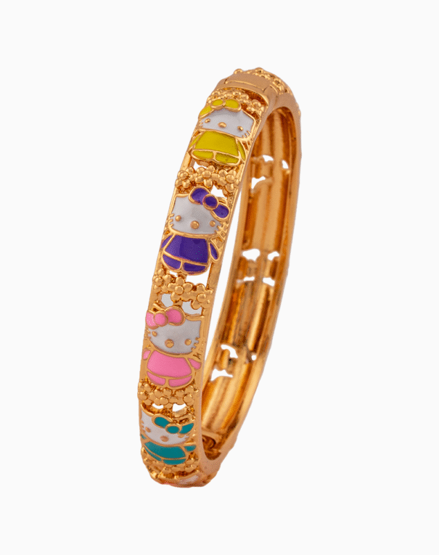 Shoucka Kids' Hello Kitty Palette Enamel Bangle | Gold Plated