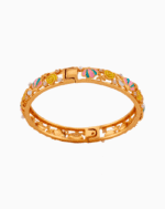 Shoucka Kids' Seashell & Pearl Enamel Bangle | Gold Plated
