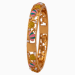 Shoucka Kids' Seashell & Pearl Enamel Bangle | Gold Plated