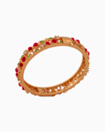 Shoucka Women's Botanical Ruby Vine Bangle | Gold Plated