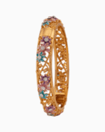 Shoucka Women's "Palette" Floral Crystal Bangle | Gold Plated
