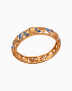 Shoucka Women's Sky Blue Enamel Bangle | Gold Plated