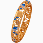 Shoucka Women's Sky Blue Enamel Bangle | Gold Plated