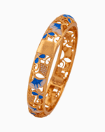 Shoucka Women's Sky Blue Enamel Bangle | Gold Plated