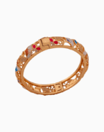 Shoucka Women's Multi-Color Palette Enamel Bangle | Gold Plated