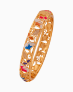 Shoucka Women's Multi-Color Palette Enamel Bangle | Gold Plated