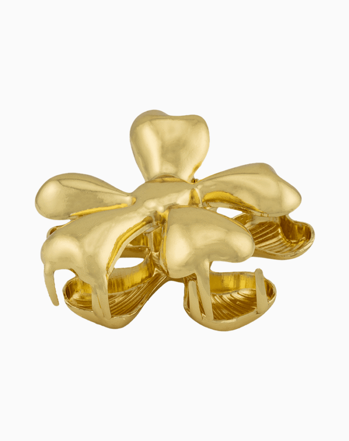 CLWGOSXX01000001-1 Shoucka Large Gold Flower Metal Claw Clip for Women