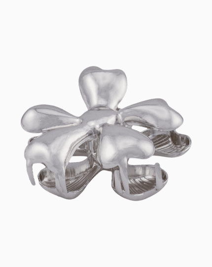 Shoucka Large Silver Flower Metal Claw Clip for Women