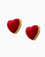 `Shooka Red Enamel Heart Stud Earrings