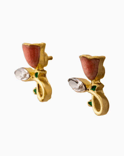 `Shooka Pink Rosebud Stud Earrings
