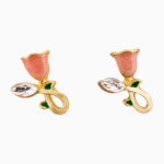 `Shooka Pink Rosebud Stud Earrings