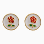 `Vintage Rose Enamel Stud Earrings