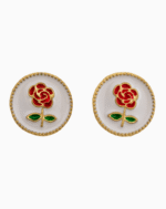 `Vintage Rose Enamel Stud Earrings