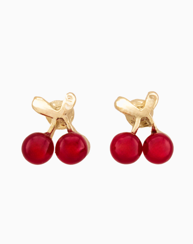`Cute Red Cherry Stud Earrings