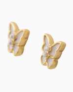 `Mother of Pearl Butterfly Stud Earrings
