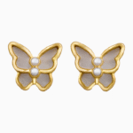 `Mother of Pearl Butterfly Stud Earrings