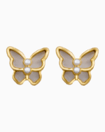 `Mother of Pearl Butterfly Stud Earrings