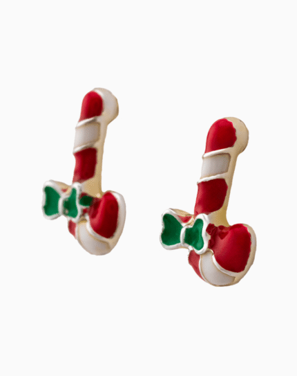 `Christmas Candy Cane Stud Earrings