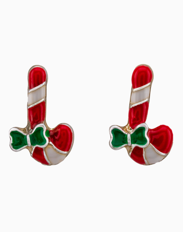`Christmas Candy Cane Stud Earrings