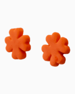 `Shooka Orange Four-Leaf Clover Stud Earrings