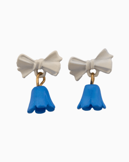 `Cute Bow & Flower Dangle Stud Earrings