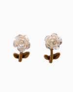 `Vintage White Rose Stud Earrings