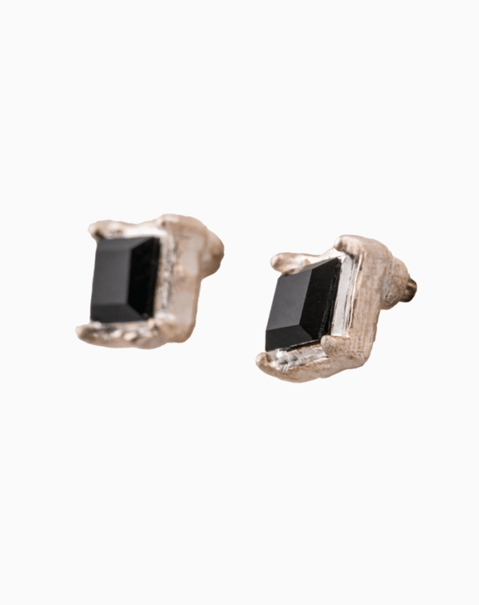 `Shooka Square Black Stud Earrings